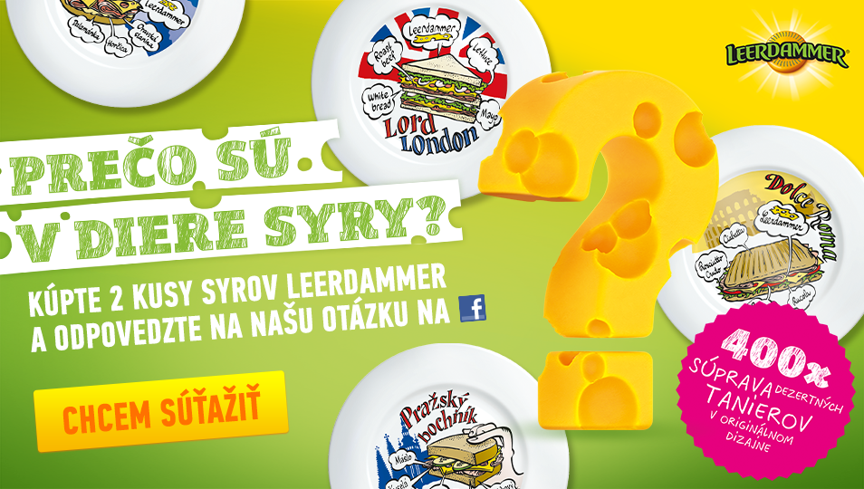 Súťažte so syrom Leerdammer o sadu originálnych tanierov!